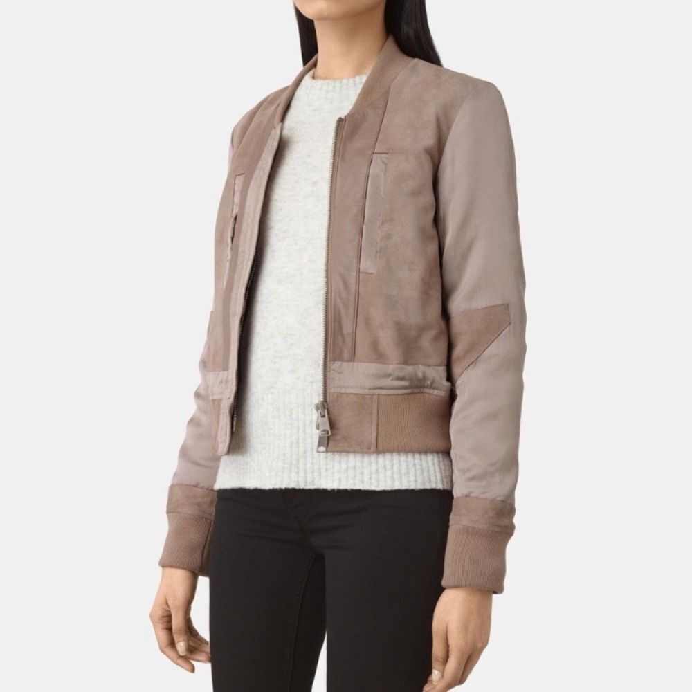 All Saints | Craddock Suede Bomber Jacket Size 00